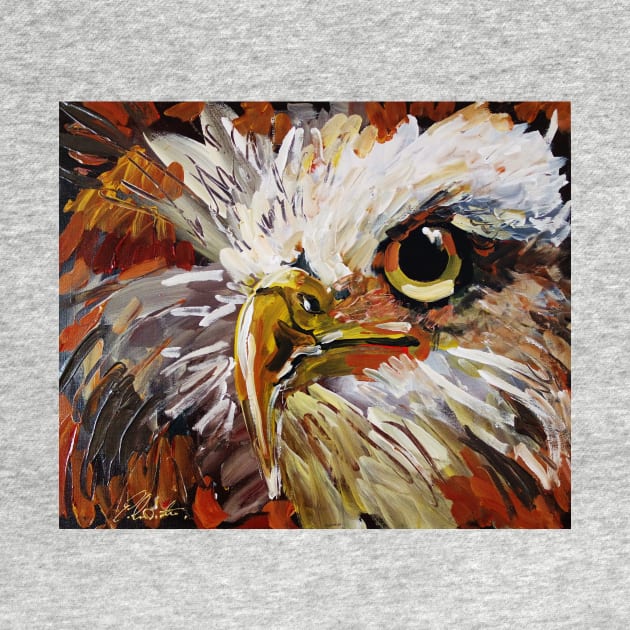 Ozzie Famous Bald Eagle Textured Painting by artsale